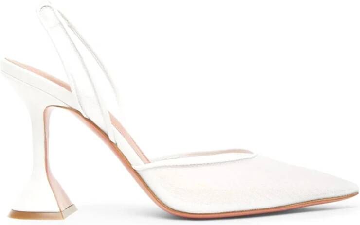 Amina Muaddi Witte Slingback Pumps White Dames