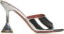 Amina Muaddi Zilveren Slip-on Sandalen met Zandloper Hak Gray Dames - Thumbnail 1