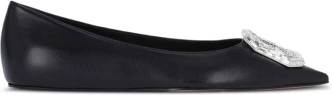 Amina Muaddi Zwarte Ballerina Flats Black Dames