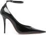 Amina Muaddi Zwarte Lakleren Stiletto Hakken Black Dames - Thumbnail 1