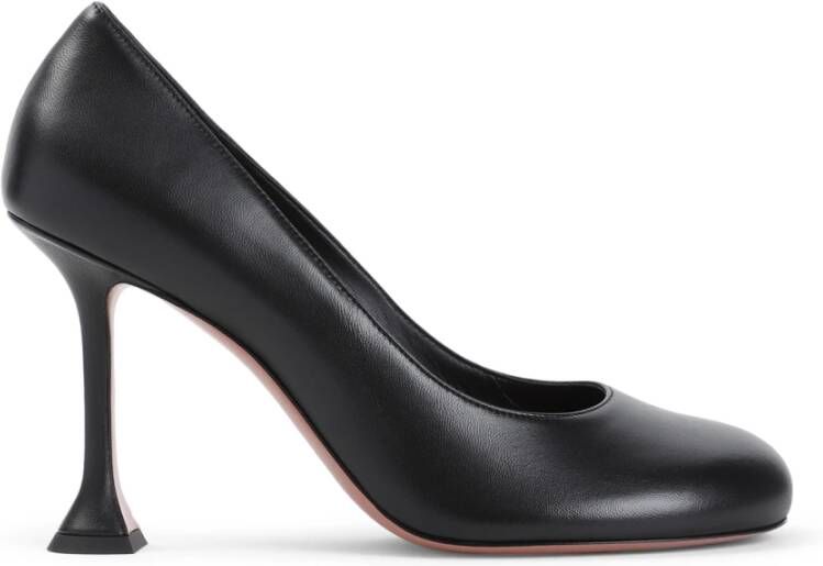 Amina Muaddi Zwarte Leren Pumps Elegante Stijl Black Dames