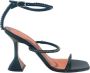 Amina Muaddi Zwarte Leren Sandalen Black Dames - Thumbnail 1