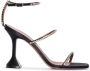 Amina Muaddi Zwarte Leren Sandalen Black Dames - Thumbnail 1