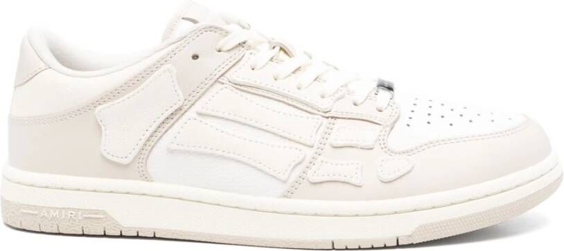 Amiri Beige Leren Sneakers met Skelet Applique Beige Heren