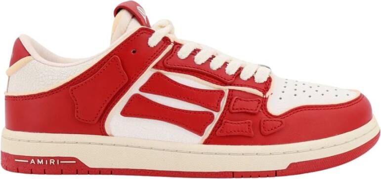 Amiri Iconische Bones Leren Sneakers Red Heren