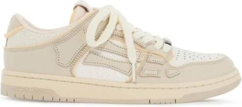 Amiri Lage Top Leren Sneakers Beige Dames