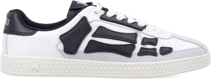 Amiri Zwarte Leren Sneakers met Skeletapplicatie Black Heren