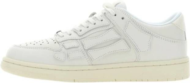 Amiri Witte Leren Sneaker met Paneelontwerp Beige Heren