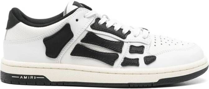 Amiri Wit zwart leren veterschoenen White Dames