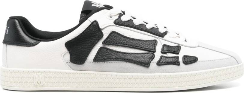 Amiri Zwarte Leren Sneakers met Skeletapplicatie Black Heren