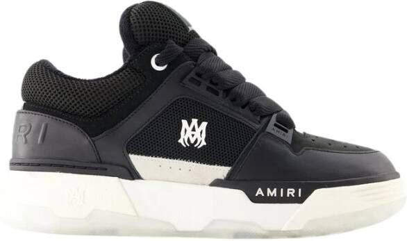 Amiri Zwarte Leren Sneakers Ronde Neus Black Heren