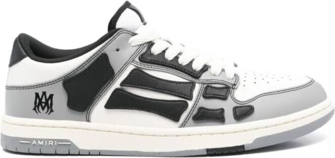 Amiri Zwarte Sneakers Vetersluiting Platte Rubberen Zool Multicolor Heren