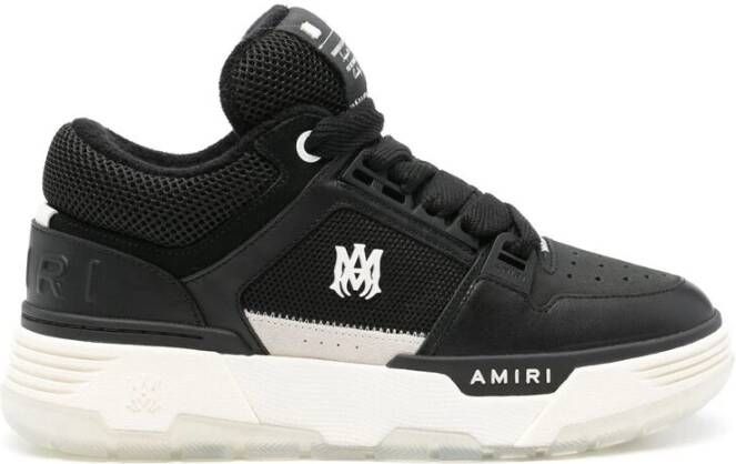 Amiri Zwart Wit Leren Sneaker Multi-Panel Ontwerp Black Heren