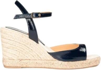 Anaki Espadrilles van lakleer met sleehak Blue Dames