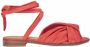 Anaki Platte sandalen van koraalkleurig leer Red Dames - Thumbnail 2