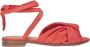 Anaki Platte sandalen van koraalkleurig leer Red Dames - Thumbnail 1