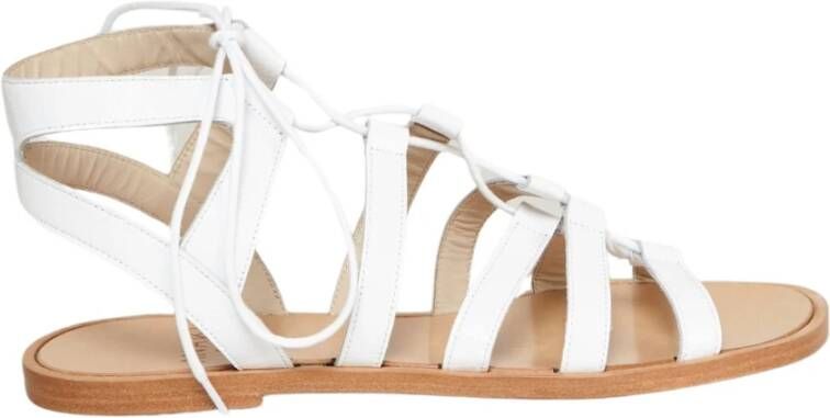 Anaki Witte Leren Gladiator Sandalen White Dames