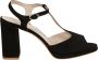 Anaki Zwarte leren T-bar sandalen Black Dames - Thumbnail 1