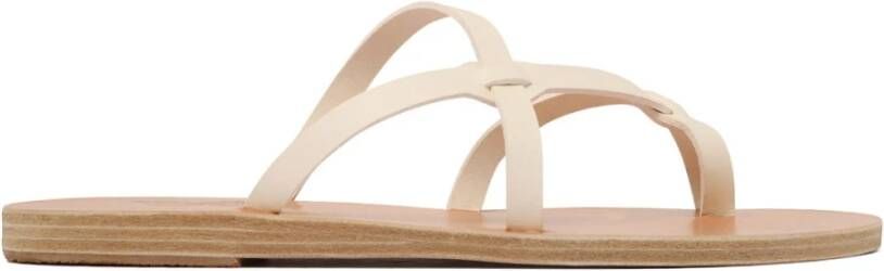 Ancient Greek Sandals Beige Leren Kruisband Sandalen Beige Dames