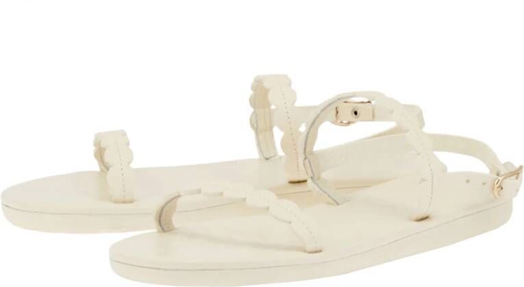 Ancient Greek Sandals Elegante Platte Sandalen White Dames
