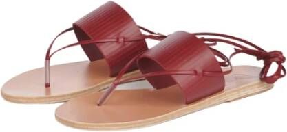 Ancient Greek Sandals Bordeaux Platte Sandalen Red Dames