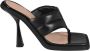 Andrea Adamo Gewatteerde Leren Teenslippers Black Dames - Thumbnail 1