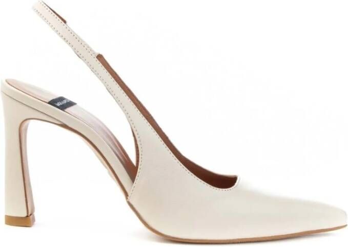 Angel Alarcon Blokhak Slingback Leren Schoenen White Dames