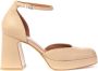 Angel Alarcon Enkelband Open Teen Plateau Hakken Beige Dames - Thumbnail 1