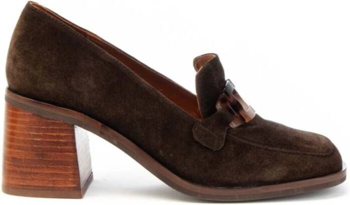 Angel Alarcon Suède Blokhak Loafer Vrouwen Brown Dames