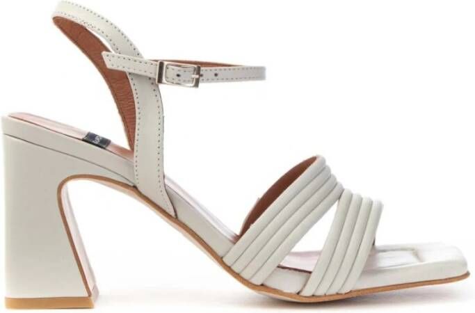 Angel Alarcon Vitello Leren High Heel Sandalen White Dames