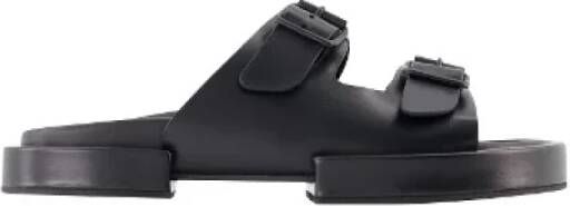 Ann Demeulemeester Zwarte leren instappersandalen Black Dames