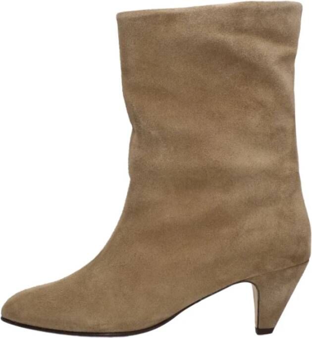 Anonymous Copenhagen Beige Suède Stiletto Enkellaars Beige Dames