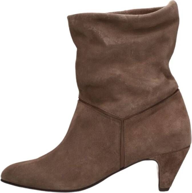 Anonymous Copenhagen Taupe Suède Stiletto Enkellaars Beige Dames