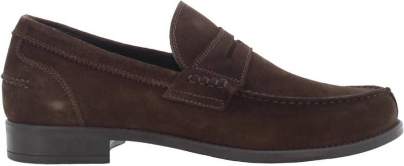 Antica Cuoieria M18 Loafers van Nubuck Leer Brown Heren