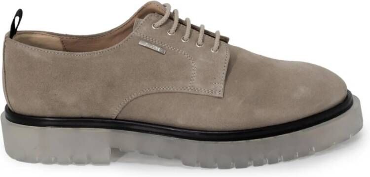 Antony Morato Beige Leren Veterschoenen Beige Heren