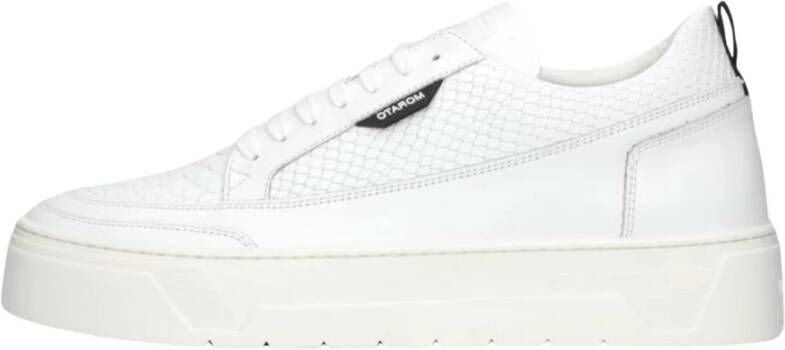 Antony Morato Witte Leren Lage Sneakers Mmfw01665 White Heren