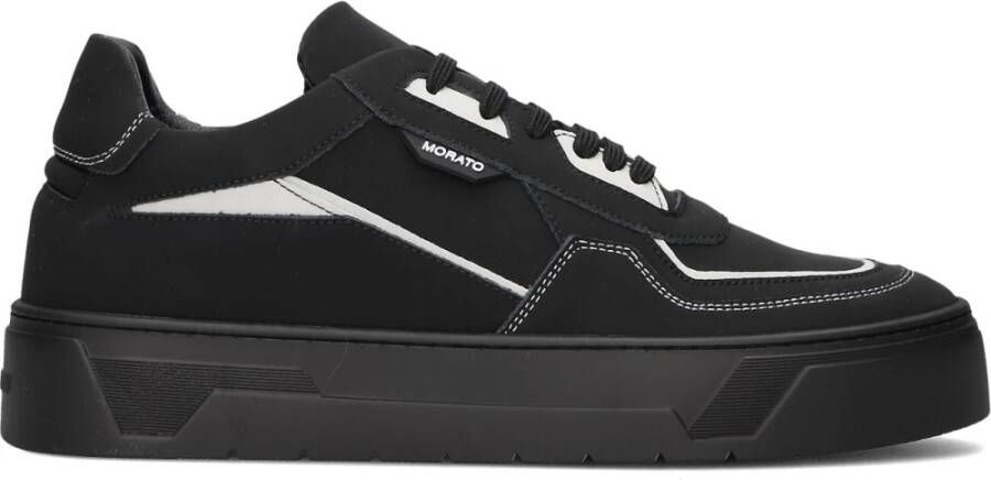 Antony Morato Zwarte Leren Lage Sneakers Black Heren