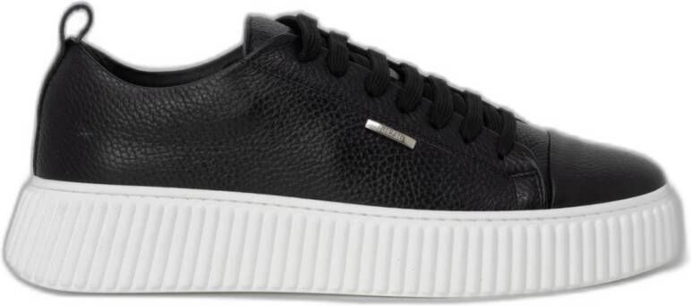 Antony Morato Zwarte Leren Sportieve Sneakers Black Heren