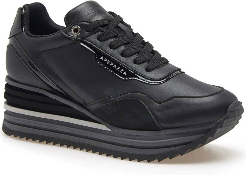 Apepazza Black Linda Stylish Sneakers Black Dames