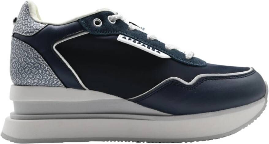 Apepazza Navy Silver Sneakers Mid-High Style Black Dames