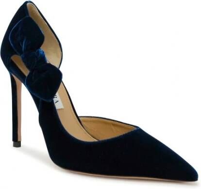 Aquazzura Blauwe Velvet Strik Pumps Blue Dames