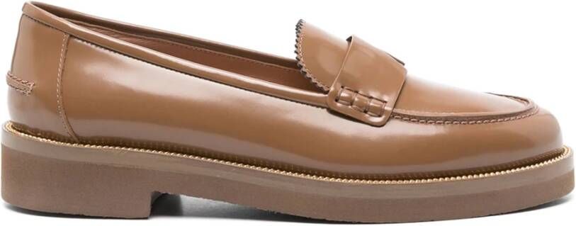 Aquazzura Bruine Elegante Gesloten Loafers Brown Dames