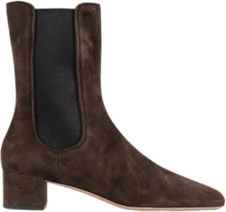 Aquazzura Bruine Suède Laarzen met Lage Hak Brown Dames