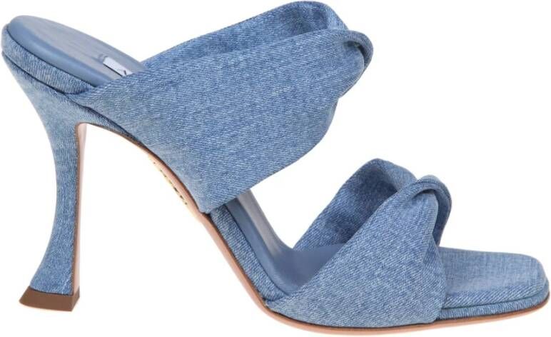 Aquazzura Denim Sandalen met Trompet Hak Blue Dames