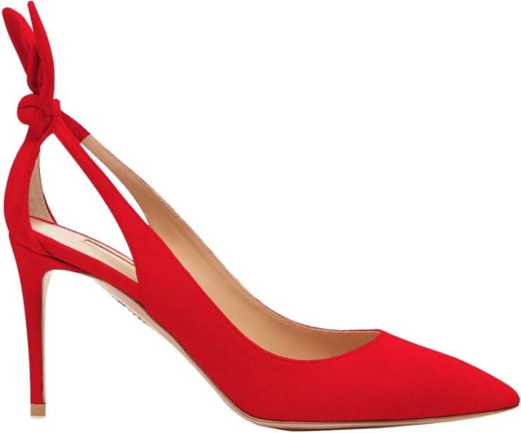 Aquazzura Elegante Suède Pumps met Strik Red Dames