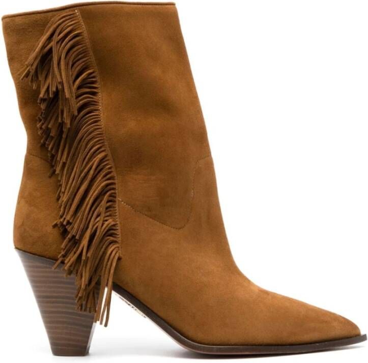 Aquazzura Elegant Marfa Bootie 70 Brown Dames