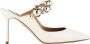 Aquazzura Elegante Mules in Midnight Blue White Dames - Thumbnail 1