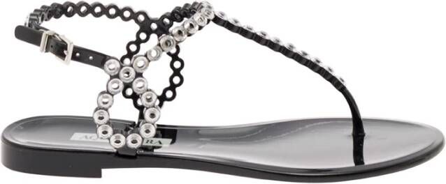 Aquazzura Flat Sandals Black Dames