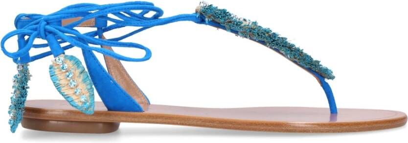 Aquazzura Flat Sandals Blauw Dames