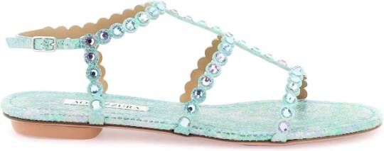 Aquazzura Flat Sandals Blue Dames